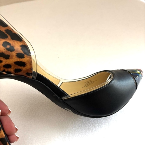 Jessica Simpson Leopard and Plaid Stiletto Point Toe Heel Pumps (10) - Picture 9 of 16